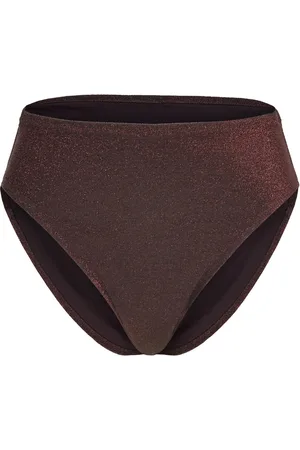 Lindex Brief Bikini High Hanna Lurex Swimwear Bikinis Bikini Bottoms High Waist Bikinis Brown