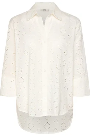 JDY Tallie 3/4 Long Shirt Wvn Tops Shirts Long-sleeved White