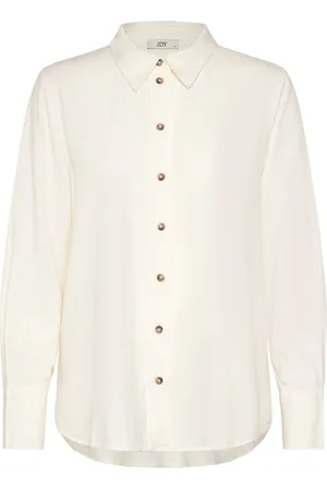 JDY Say L/S Linen Loose Shirt Wvn Tops Shirts Long-sleeved White