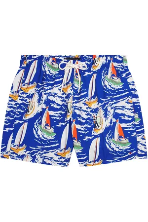 Tommy Hilfiger Medium Drawstring Print Badeshorts Blue
