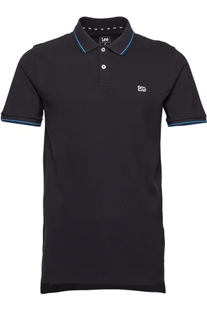 Lee Pique Polo Tops Knitwear Short Sleeve Knitted Polos Black