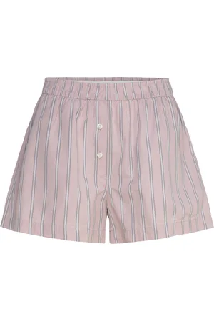 Monki Relaxed Cotton Boxer Shorts Bottoms Shorts Casual Shorts Pink