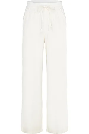 JDY Say Hw Linen Wide Pant Wvn Noos Bottoms Trousers Linen Trousers White