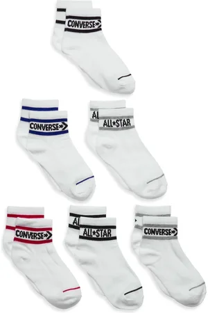 Converse Basic Wordamark Quarter Socks 6-Pack Sokker Strømper White