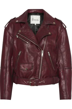 My Essential Wardrobe Mwgilo Leather Jacket Skinnjakke Skinnjakke Burgundy