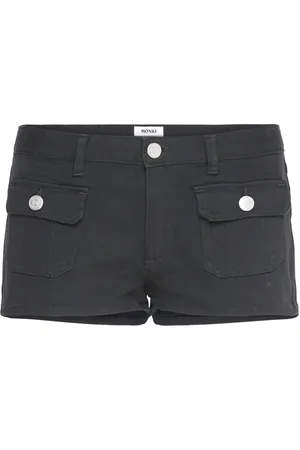 Monki Mini Shorts Shorts Denim Shorts Black