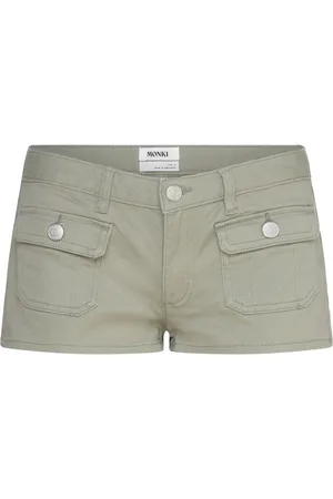 Monki Mini Shorts Shorts Denim Shorts Green