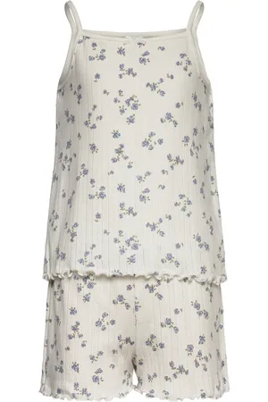 Lindex Pajama Pointelle Ss Pyjamas Sett White
