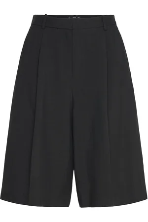 MANGO Linen-Blend Suit Bermuda Shorts Bermudashorts Shorts Black