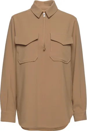 Second Female Ficaria Blouse Tops Blouses Long-sleeved Beige