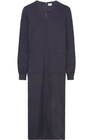 Mads Norgaard Soft Suiting Gweneth Dress Knelang Kjole Navy