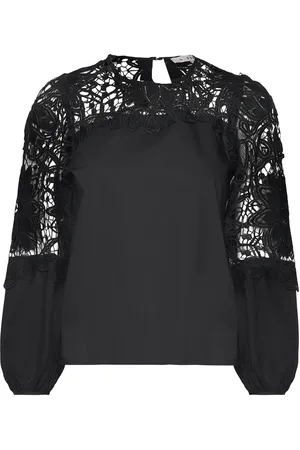 A-View Shilla New Blouse Tops Blouses Long-sleeved Black