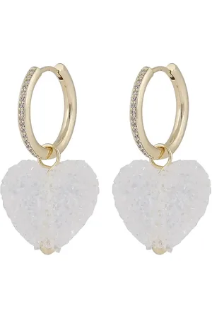SNÖ of Sweden Sugar Hearts Pendant Ear G/Clear - Accessories Jewellery Earrings Hoops Gold