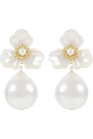 SNÖ of Sweden Snö Icon Flower Ear G/White - Accessories Jewellery Earrings Studs White