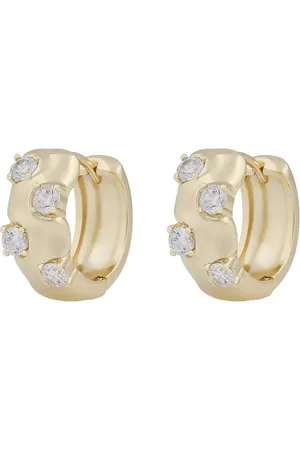 SNÖ of Sweden Jen St Wide Ring Ear G/Clear - Accessories Jewellery Earrings Hoops Gold