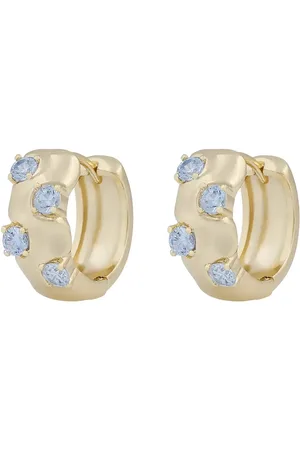 SNÖ of Sweden Jen St Wide Ring Ear G/Light Blue - Accessories Jewellery Earrings Hoops Gold