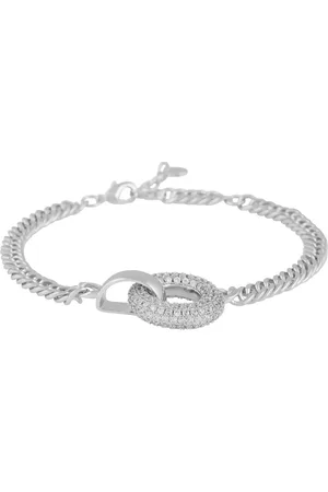 SNÖ of Sweden Liz Double Ring Crystal Brace Accessories Jewellery Bracelets Chain Bracelets Silver