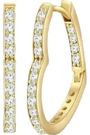 SNÖ of Sweden Lovely Oval Crystal Ear Accessories Jewellery Earrings Hoops Gold