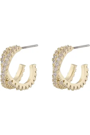 SNÖ of Sweden Fanny Double Oval Ear Accessories Jewellery Earrings Hoops Gold