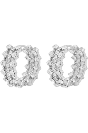 SNÖ of Sweden Sprinkles Tripple Crystal Ring Ear Accessories Jewellery Earrings Hoops Silver