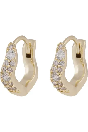 SNÖ of Sweden Essential Curve Crystal Small Ring Ear Accessories Jewellery Earrings Hoops Gold