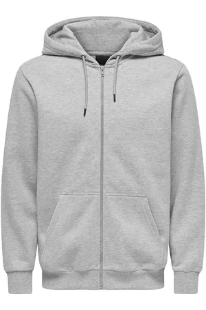 Only & Sons Onsceres Zip Thr. Hoodie Sweat Noos Grey