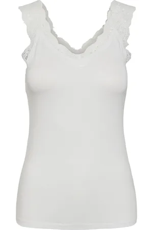 Pieces® Pcbarbera Lace Top Jrs Noos Bc White