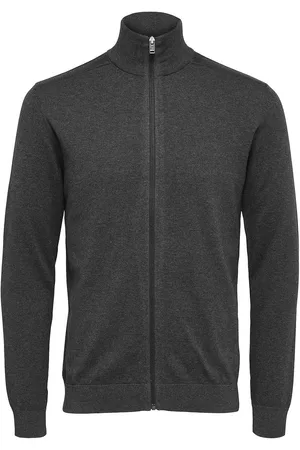 SELECTED Slhberg Full Zip Cardigan Noos Grey