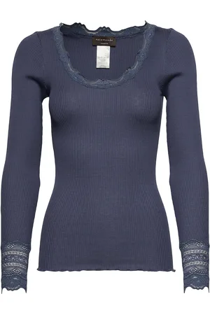 Rosemunde Silk T-Shirt W/ Lace Blue