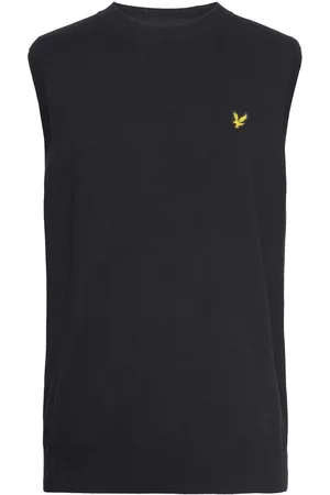 Lyle & Scott Cotton Crew Neck Vest Black