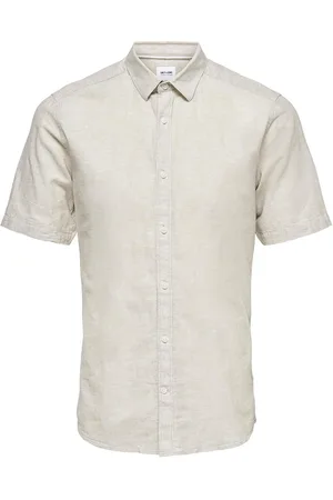 Only & Sons Onscaiden Life Ss Solid Linen Shirt Noos Cream