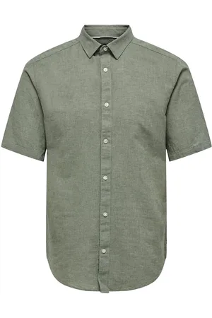 Only & Sons Onscaiden Life Ss Solid Linen Shirt Noos Green