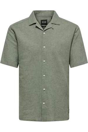 Only & Sons Onscaiden Ss Solid Resort Linen Shirt Green
