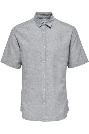 Only & Sons Onscaiden Life Ss Solid Linen Shirt Noos Blue
