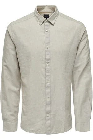 Only & Sons Onscaiden Life Ls Solid Linen Shirt Noos Beige