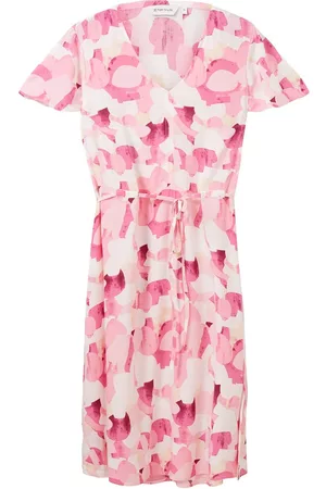 TOM TAILOR Dame Mønstrede kjoler - Printed Dress With Belt Pink