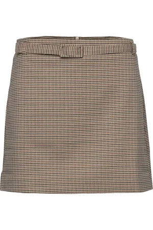 MANGO Houndstooth Belt Miniskirt