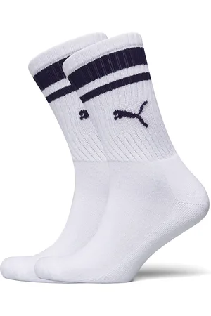 PUMA Unisex Heritage Crew Sock 2P White