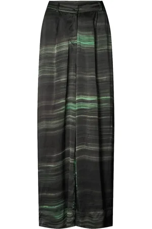 Rabens Saloner Briana - Shadow Pleat Wide Pant Green Rabens Sal R