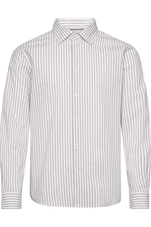 MANGO Stretch Fabric Slim-Fit Striped Shirt