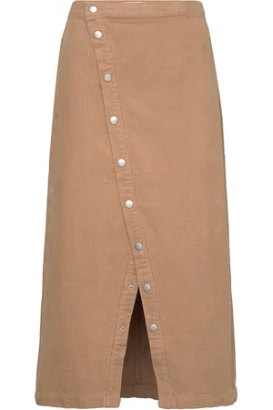 MANGO Butt D Corduroy Skirt Beige