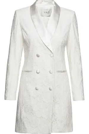 Y.A.S Yara Ls Lace Blazer Dress - Celeb White