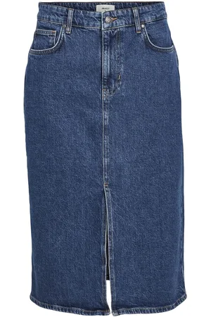 Object Objellen Mw Midi Denim Skirt Noos Blue