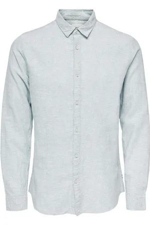Only & Sons Onscaiden Life Ls Solid Linen Shirt Noos Blue