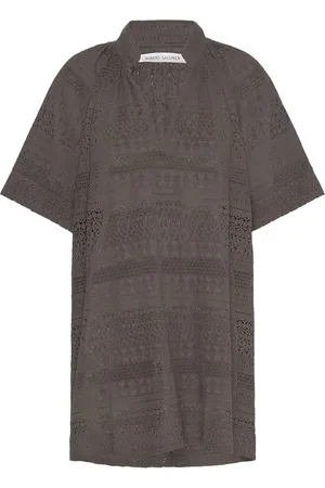 Rabens Saloner Netted Lace Short Dress - Hehla Khaki Rabens Sal R