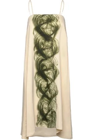 Rabens Saloner Swirl String Elastic Dress - Milli Beige Rabens Sal R