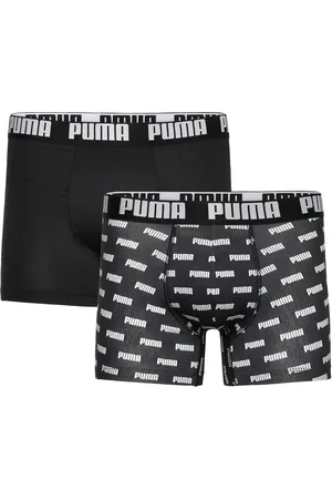 PUMA Men Everyday Logo Print Boxers 2P Black