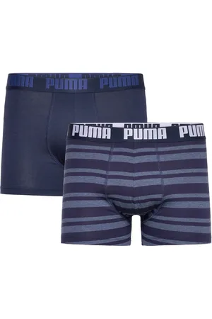 PUMA Men Everyday Striped Boxers 2P Navy