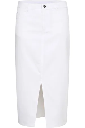 Kaffe Kazelina Denim Skirt White