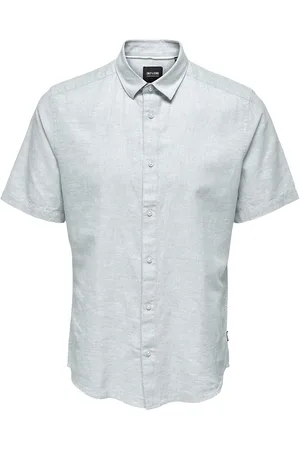 Only & Sons Onscaiden Life Ss Solid Linen Shirt Noos Blue